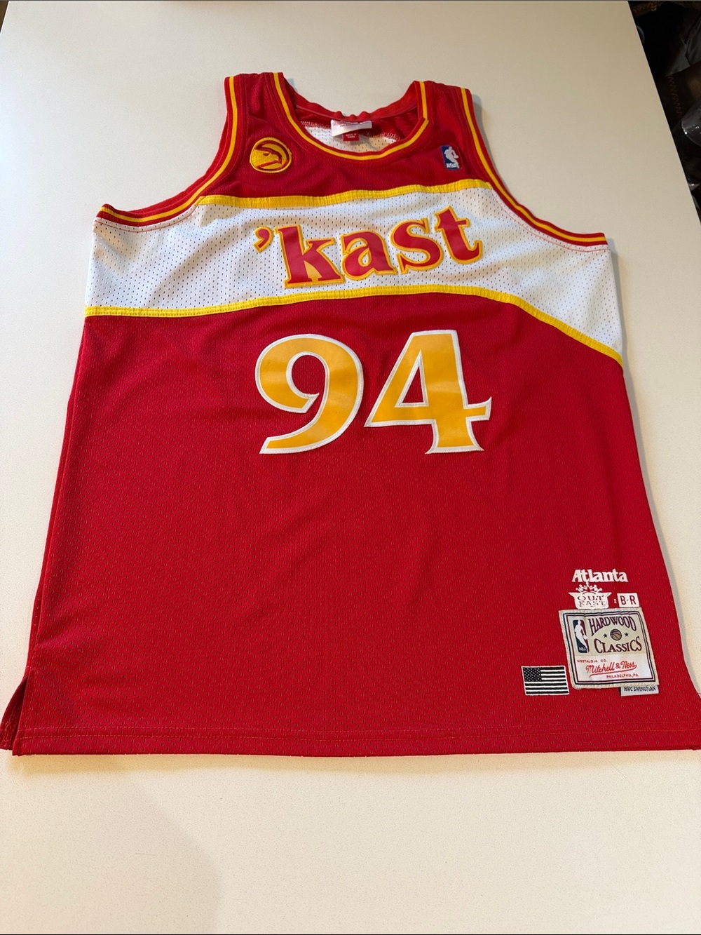 Mitchell & Ness Red and White 'Kast 94' Hardwood Classics Jersey